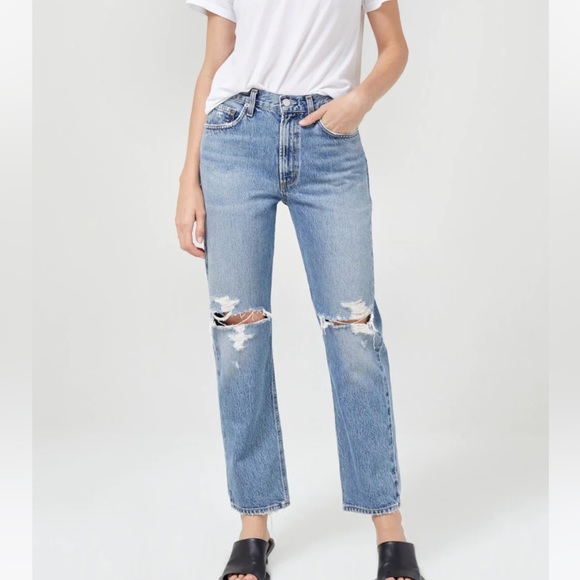 AGolde Mia distressed straight leg jeans size 26 - Picture 1 of 8